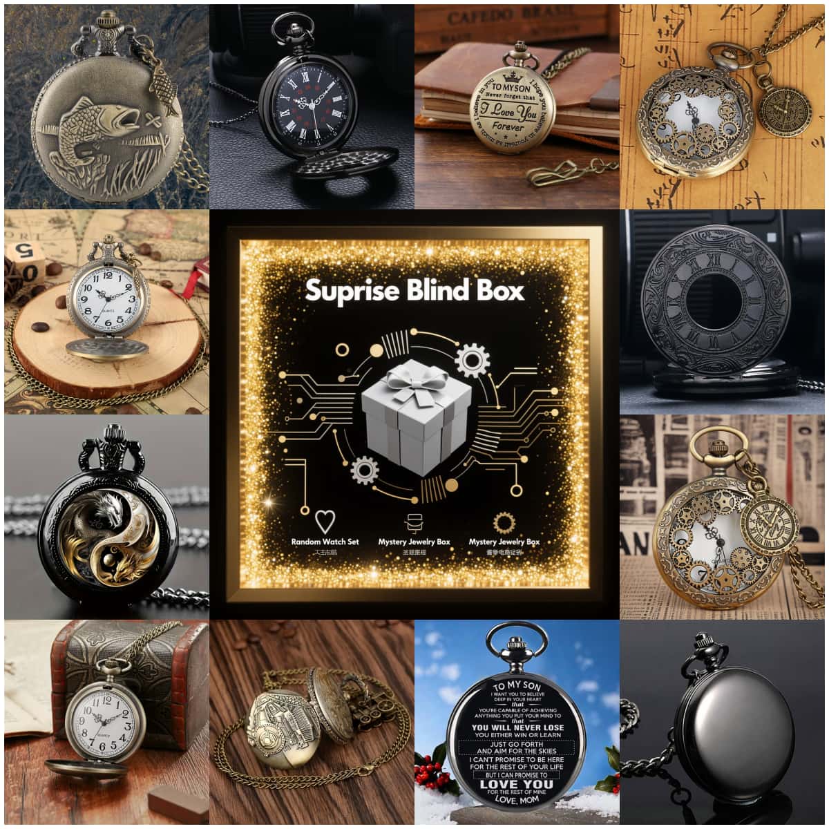 Men'S Fashion Box - Caja ciega de reloj misterioso sorpresa,
