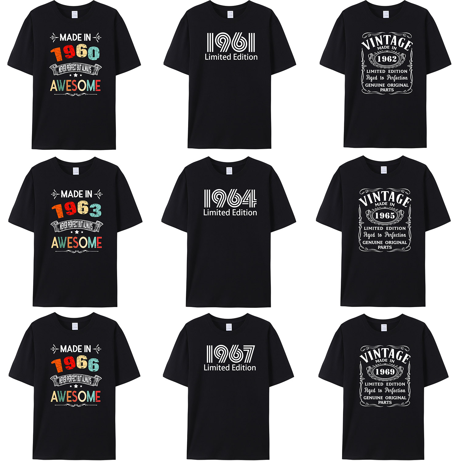 Men'S Fashion 1960S - Camiseta hecha en 1960/1961/1962/1963/1964/1965/1966/1967/1968/1969, regalo de