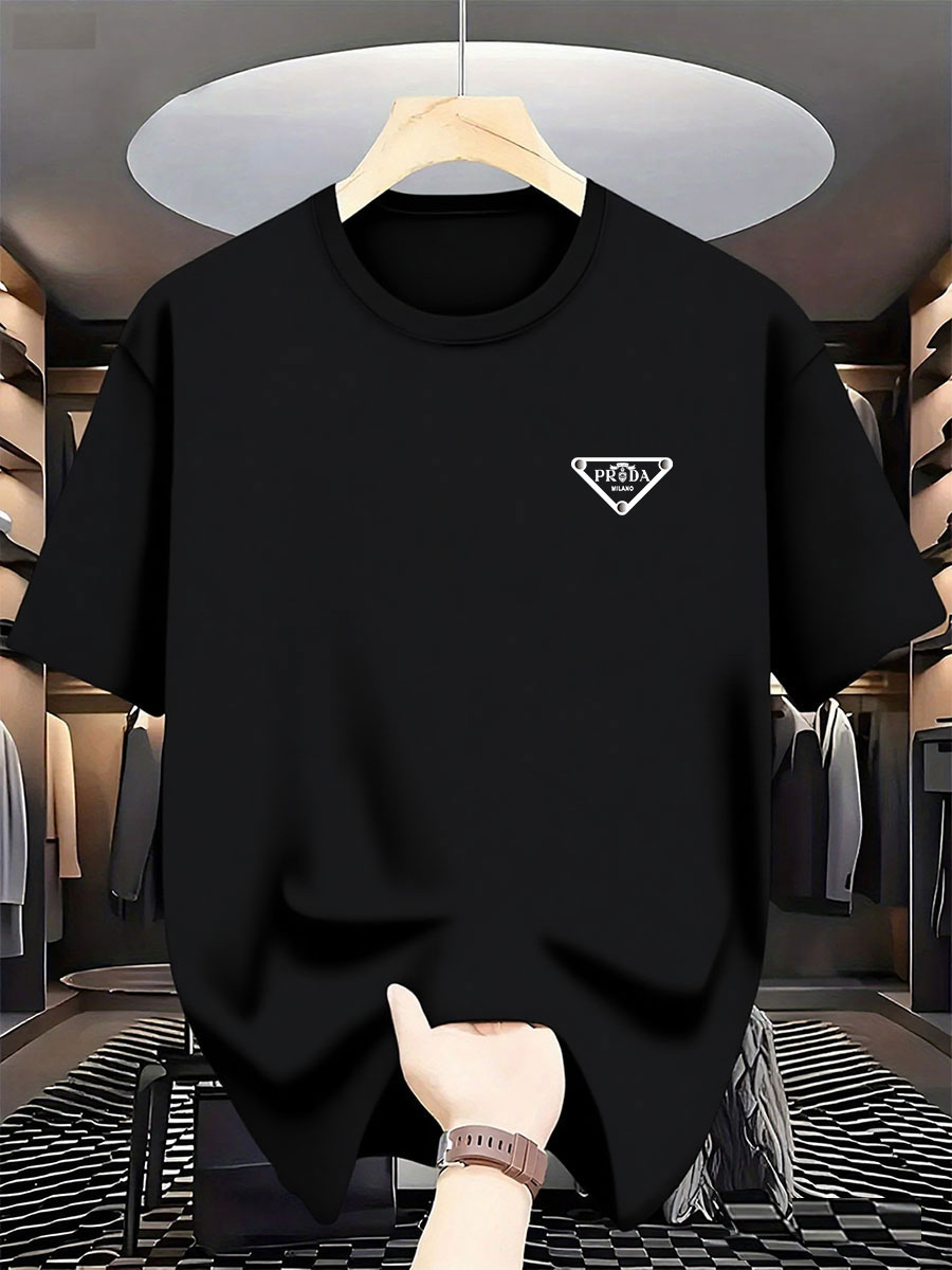 Men'S Fashion Korea - Camiseta de algodón puro con cuello