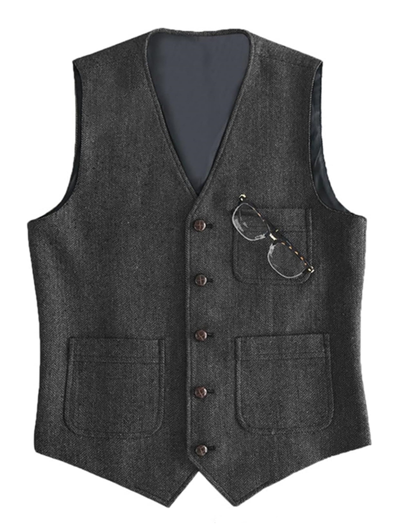 Formal Waistcoat Vest - Traje formal para hombre, cuello en