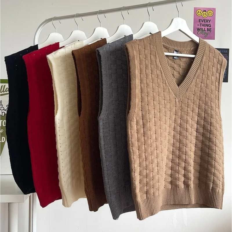 Men'S Fashion V Neck Sweater - Suéter para hombre, chaleco básico de