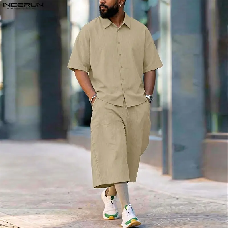 Men'S Fashion Loose Pants - Conjuntos INCERUN para Hombre, Camisa de