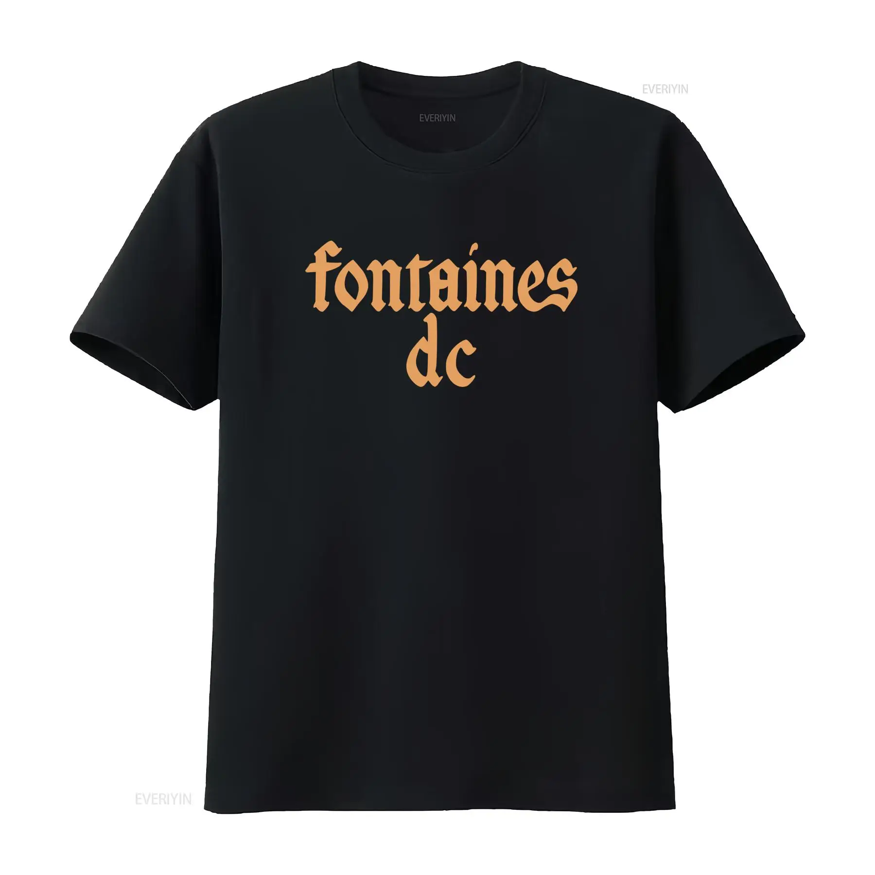 Mens Fashion Black Shirt - Camiseta negra 'Gothic Logo' de Fontaines
