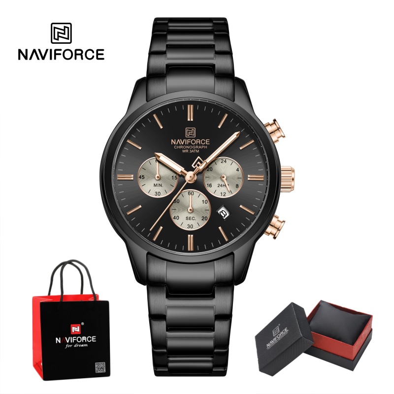 Men'S Fashion Box - Reloj Cronógrafo de Cuarzo NAVIFORCE para