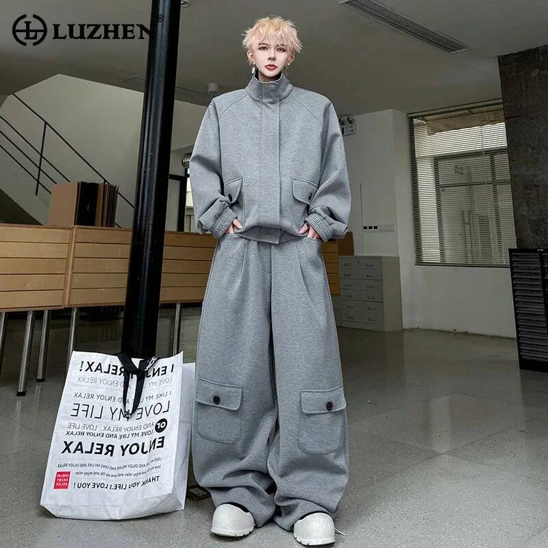Men'S Fashion Loose Pants - Conjunto de Dos Piezas LUZHEN, Chaqueta