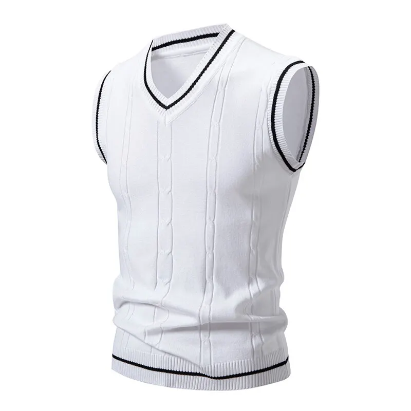 Men'S Fashion V Neck Sweater - Chalecos de punto con cuello en