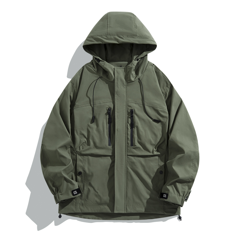 Men'S Fashion Korea - Chaqueta cortavientos negra informal para hombre,