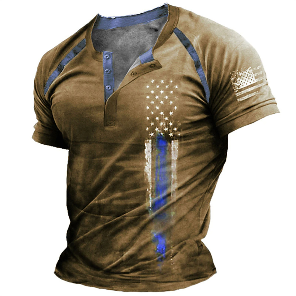 Mens Fashion Clothes - Camiseta Divertida con Estampado de Bandera