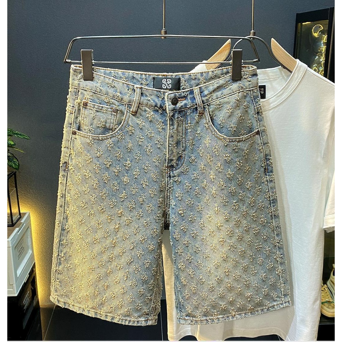 Men'S Fashion Loose Pants - Pantalones Cortos de Mezclilla de Verano