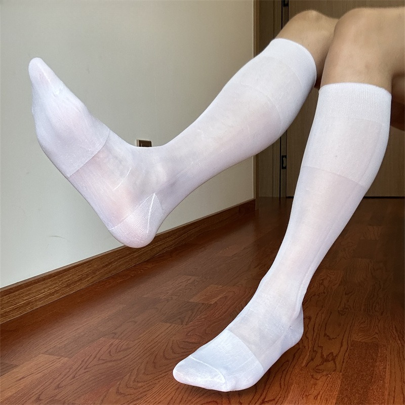 Men'S Fashion Formal - Nuevos calcetines blancos hasta la rodilla