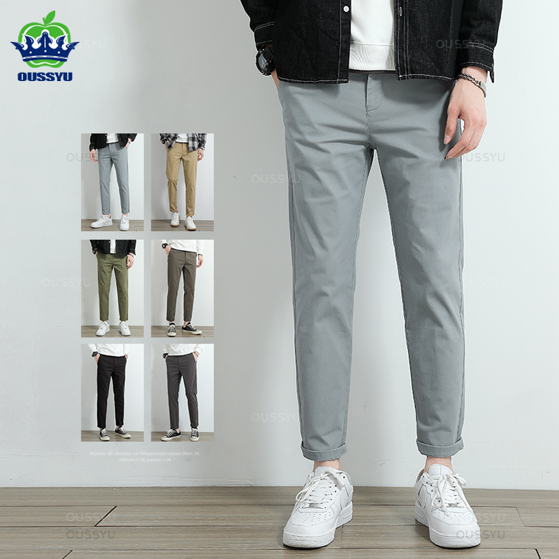 Men'S Fashion Khaki Pants - Pantalones Casuales Chino Caqui para Hombre,