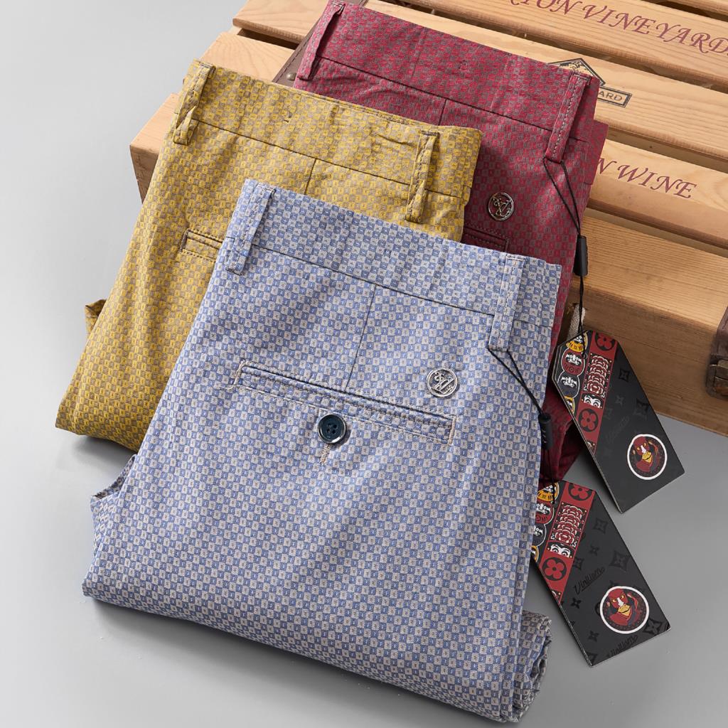 Men'S Fashion Korea - Pantalones informales a cuadros para hombre,