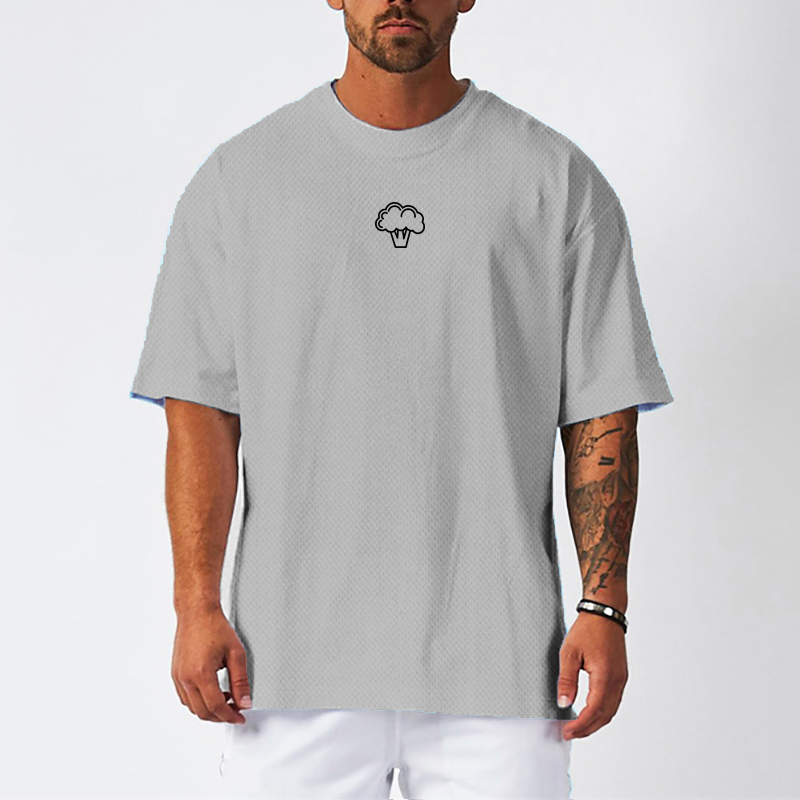 Muscle Tee Workout - Camiseta Deportiva de Malla Oversize de