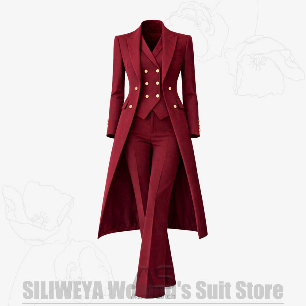 Formal Waistcoat Vest - Traje de Mujer de 3 Piezas,