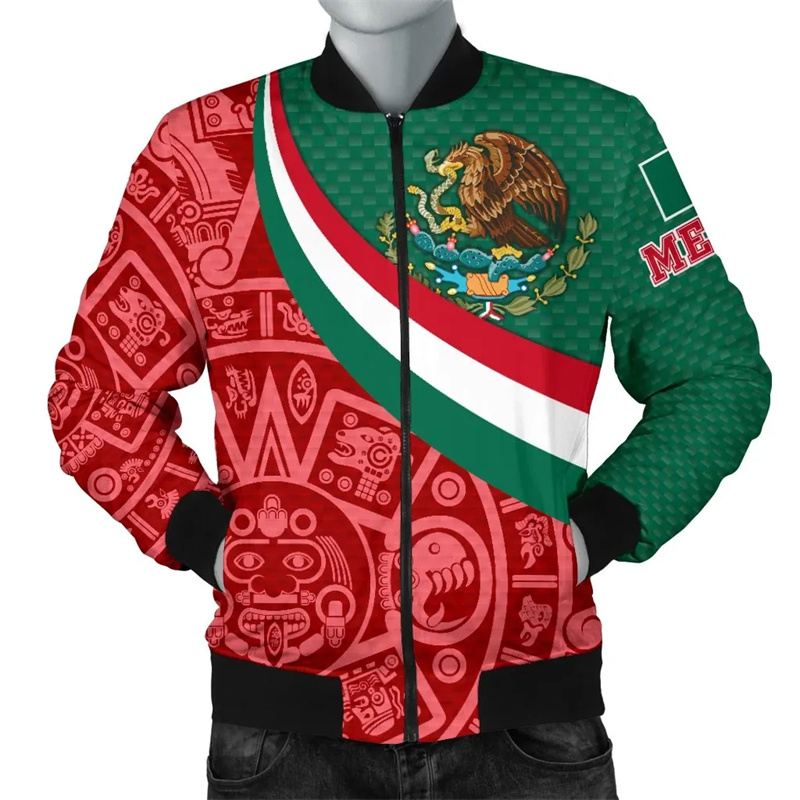 Mens Fashion Mexico - Chaqueta de Guerrero Azteca con estampado