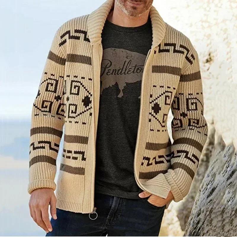 Men'S Fashion V Neck Sweater - Cárdigan de invierno para hombre, estilo