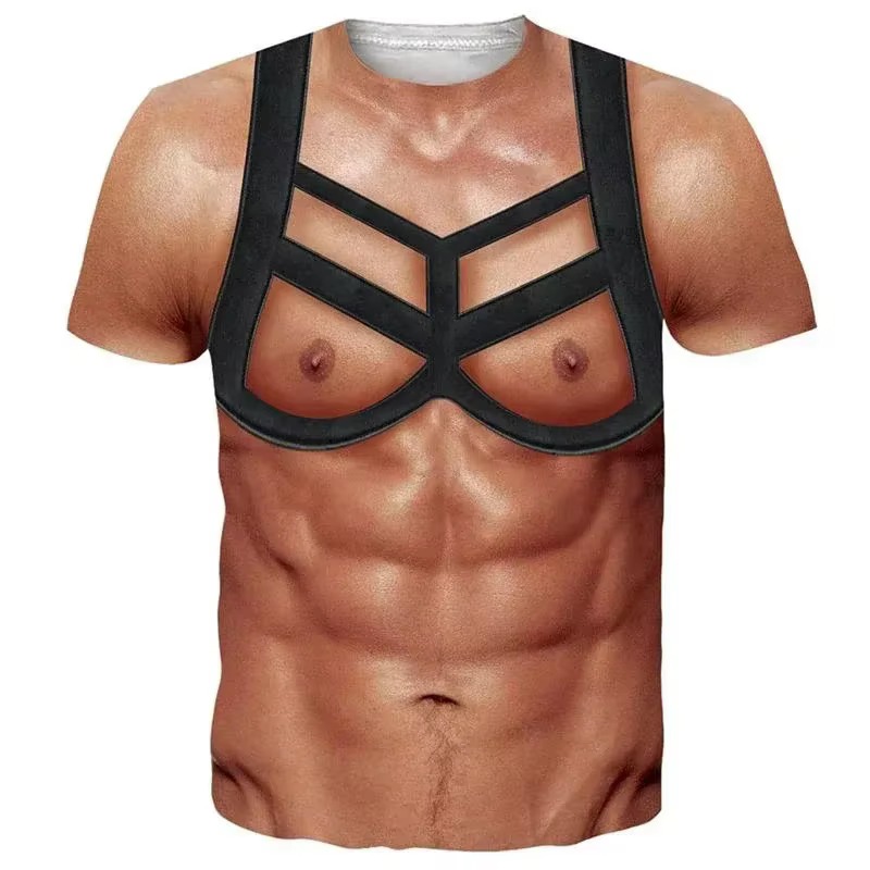Muscle Tee Workout - Camiseta divertida con estampado 3D de