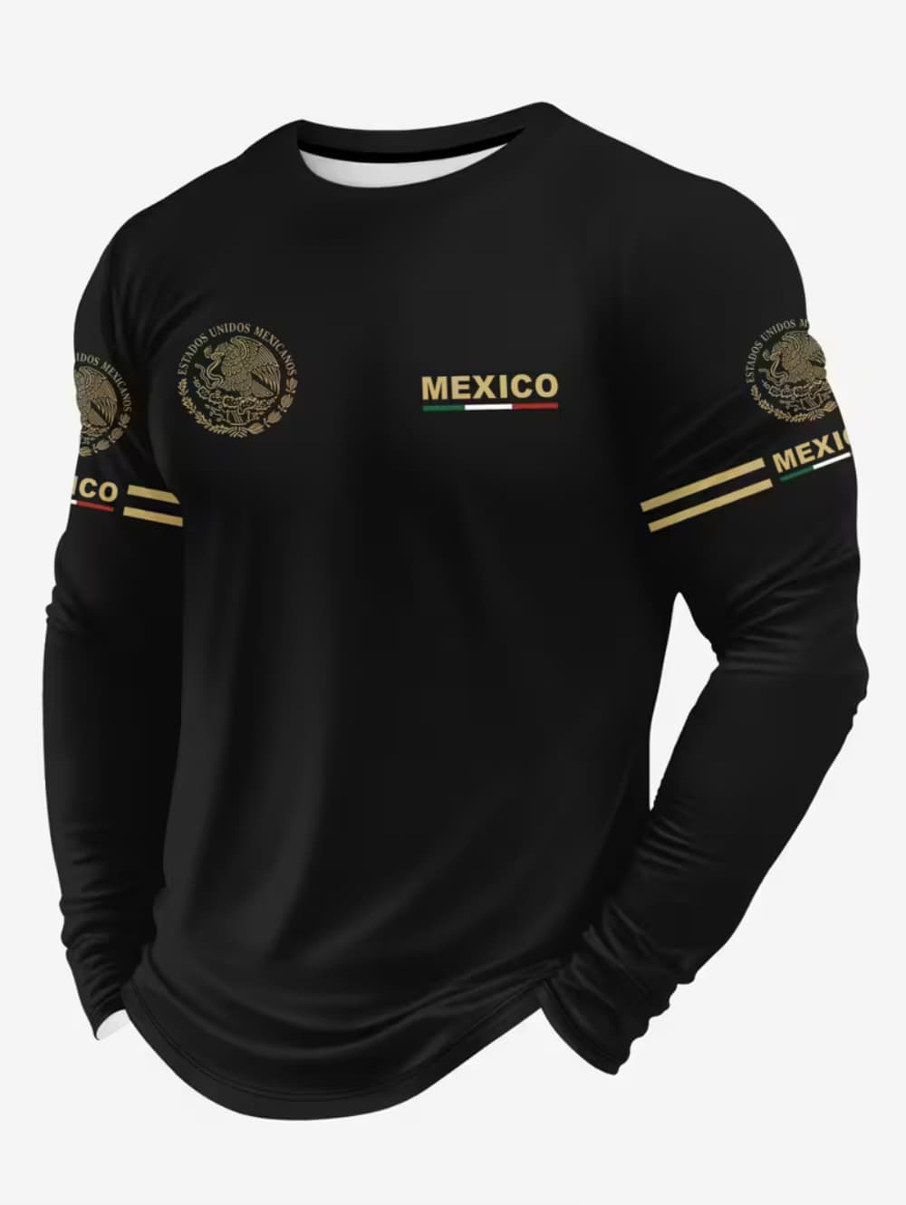 Mens Fashion Mexico - Camiseta con estampado de águila de
