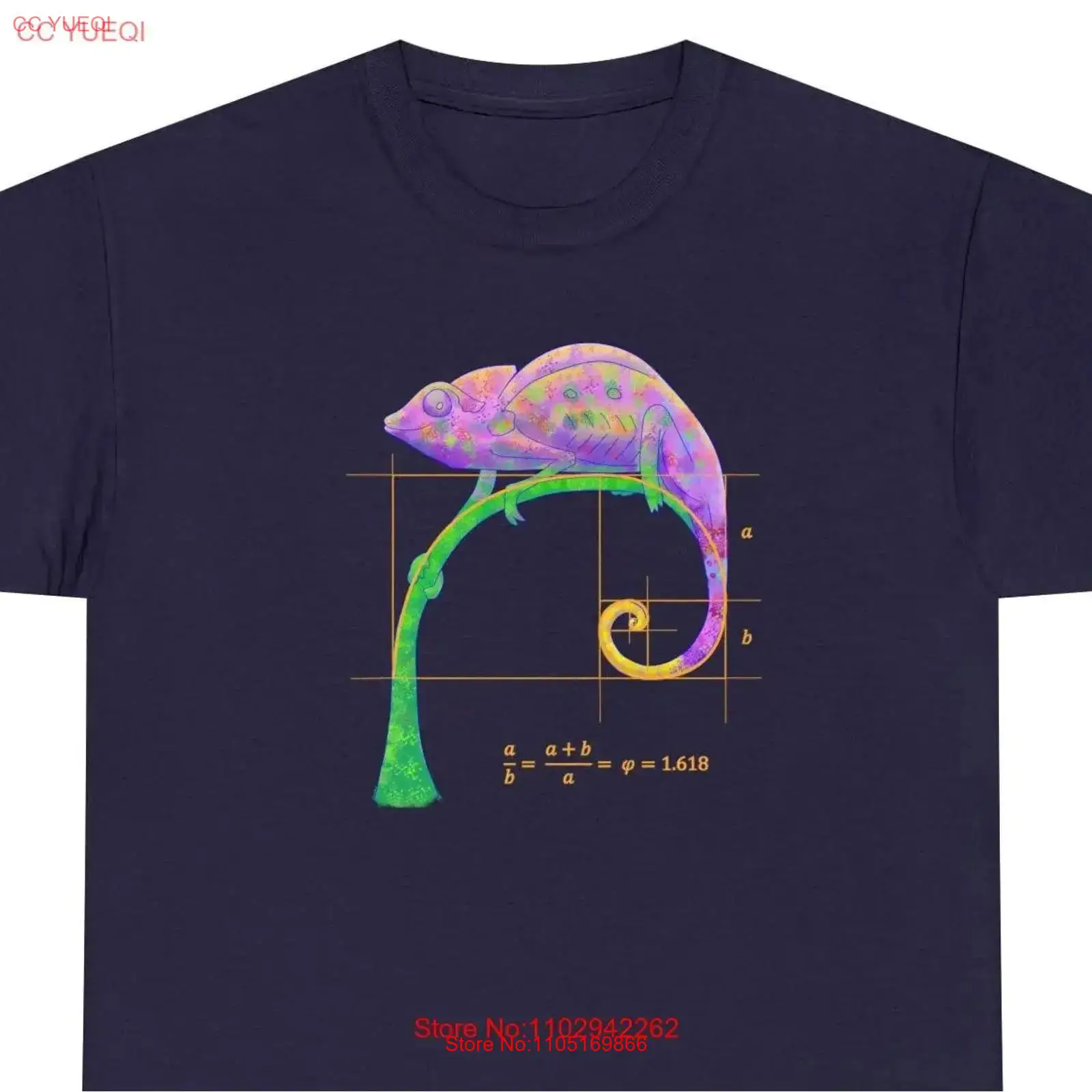 Men'S Fashion Uk - Fibonacci Chameleon camiseta distribuidor del Reino