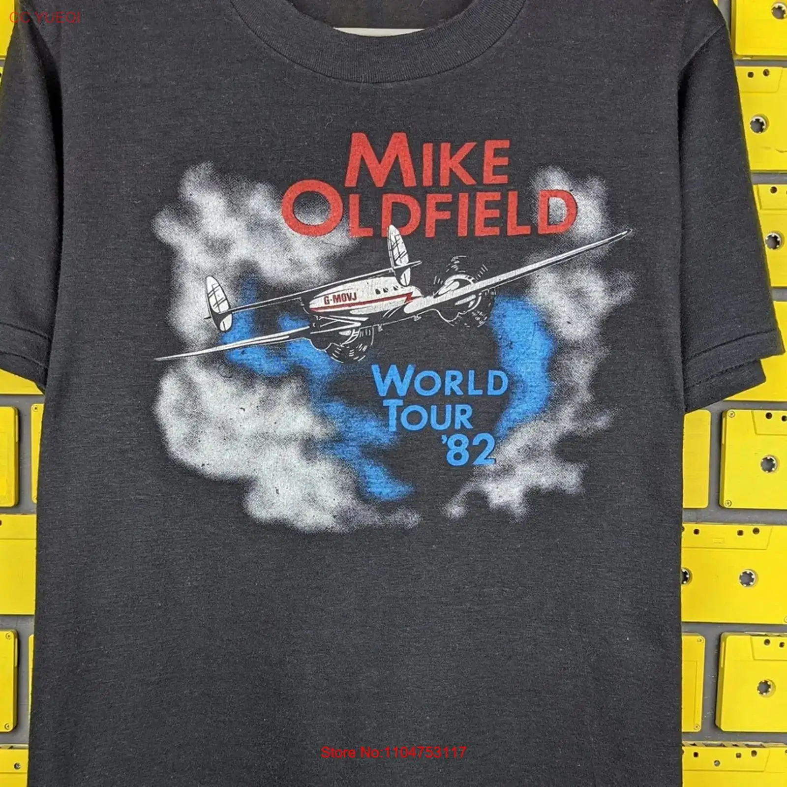 Mens Fashion Black Shirt - Camiseta negra de la gira mundial