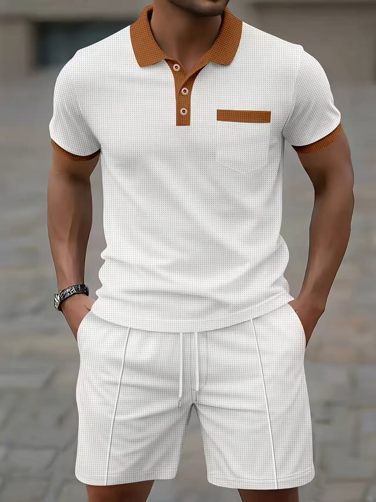 Mens Fashion Clothes - Conjunto de camiseta polo y pantalones