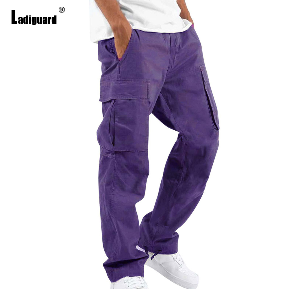 Men'S Fashion Khaki Pants - Pantalones Cargo con múltiples bolsillos para