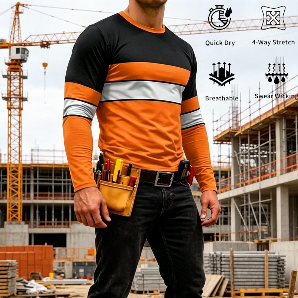 Mens Fashion Casual - Camiseta de Trabajo a Rayas de