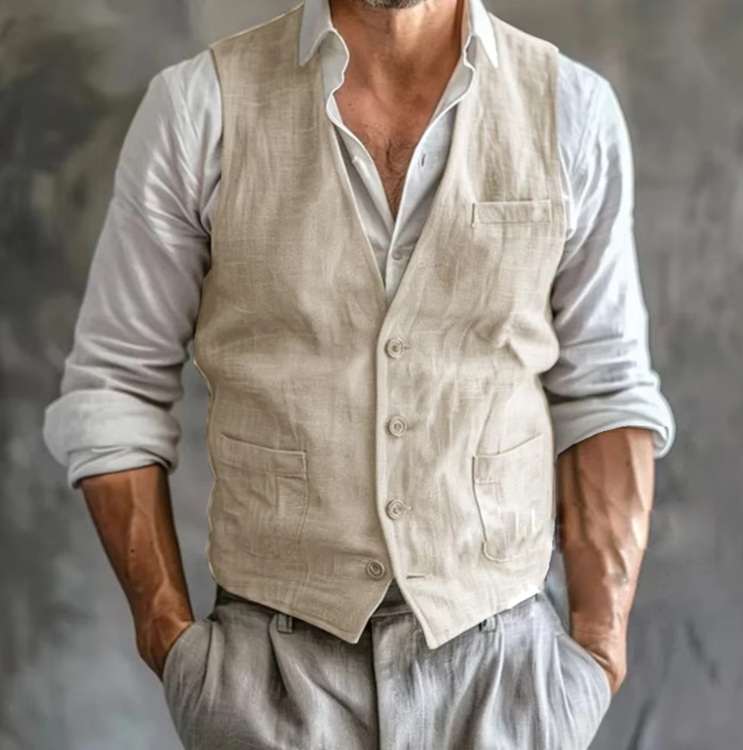 Chaleco de lino para hombre, c - Formal Waistcoat Vest reseña y precio