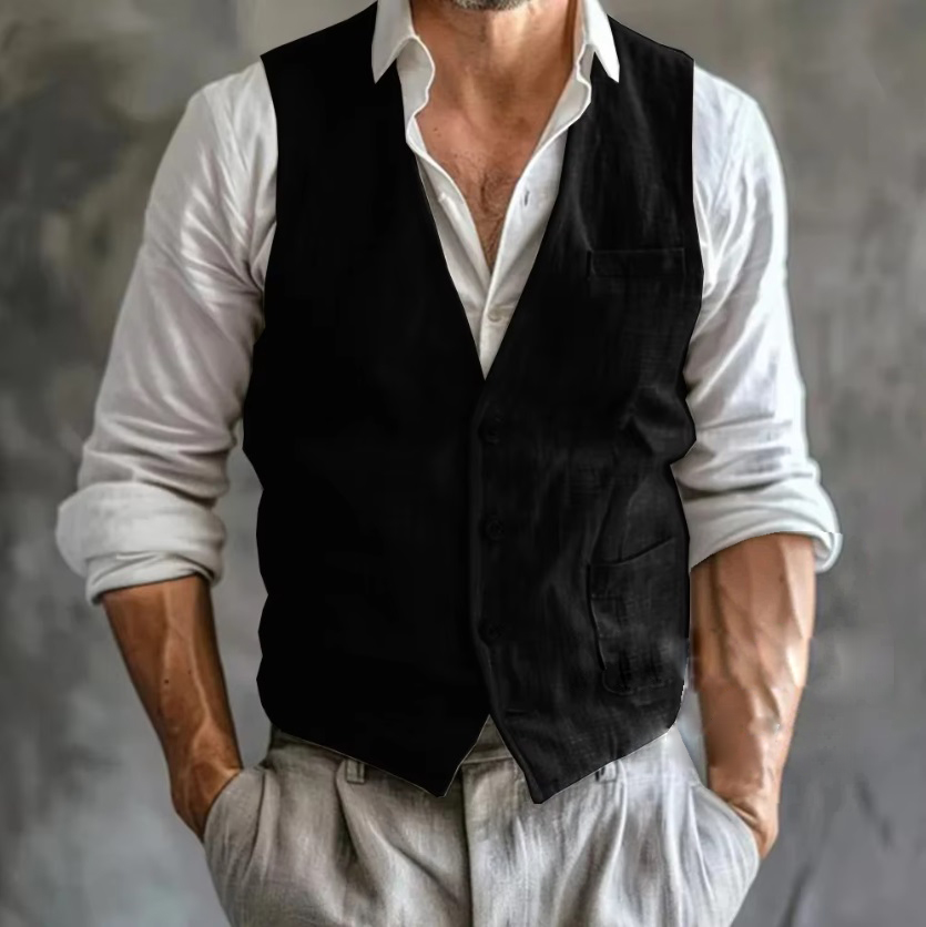Chaleco de lino para hombre, c - Formal Waistcoat Vest reseña y precio