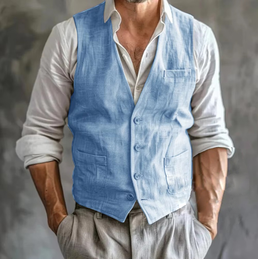 Chaleco de lino para hombre, c - Formal Waistcoat Vest reseña y precio