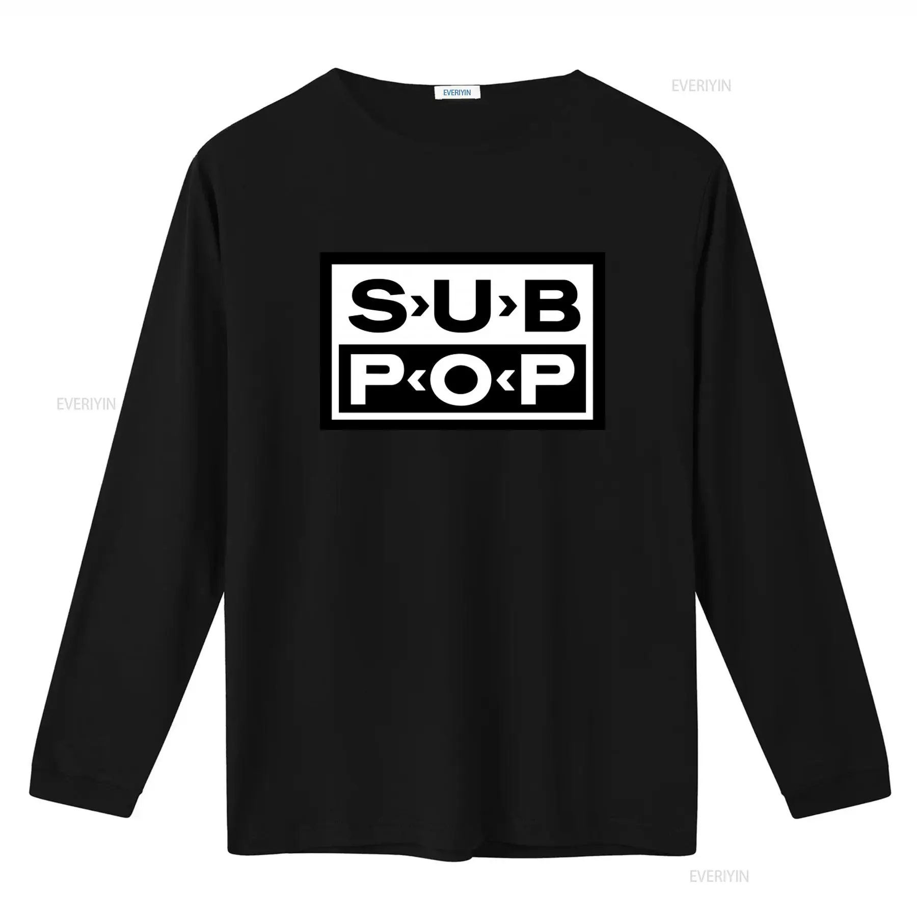 Camiseta con Logotipo Sub Pop, - Mens Fashion Black Shirt reseña y precio