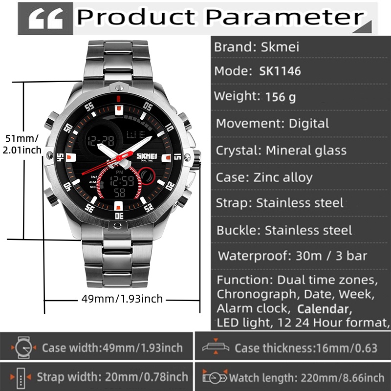 SKMEI-Relojes de pulsera depor - Men'S Fashion Zone reseña y precio