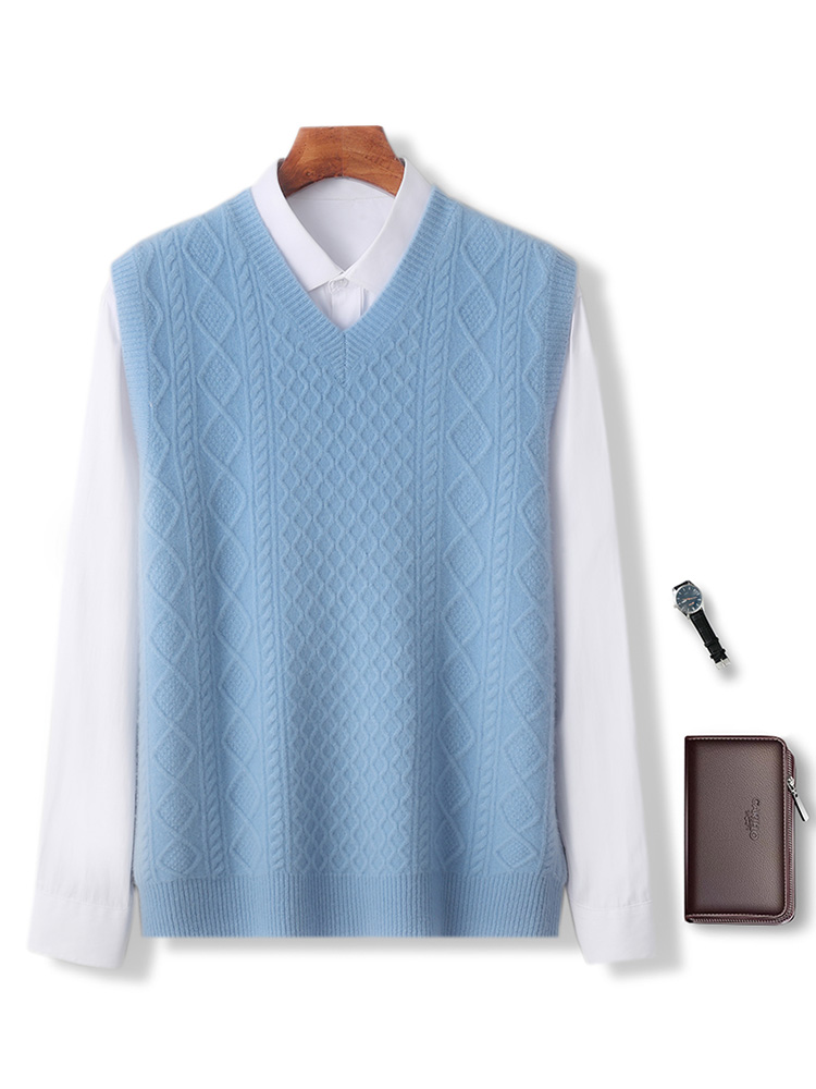 100% de lana merina para hombr - Men'S Fashion V Neck Sweater reseña y precio