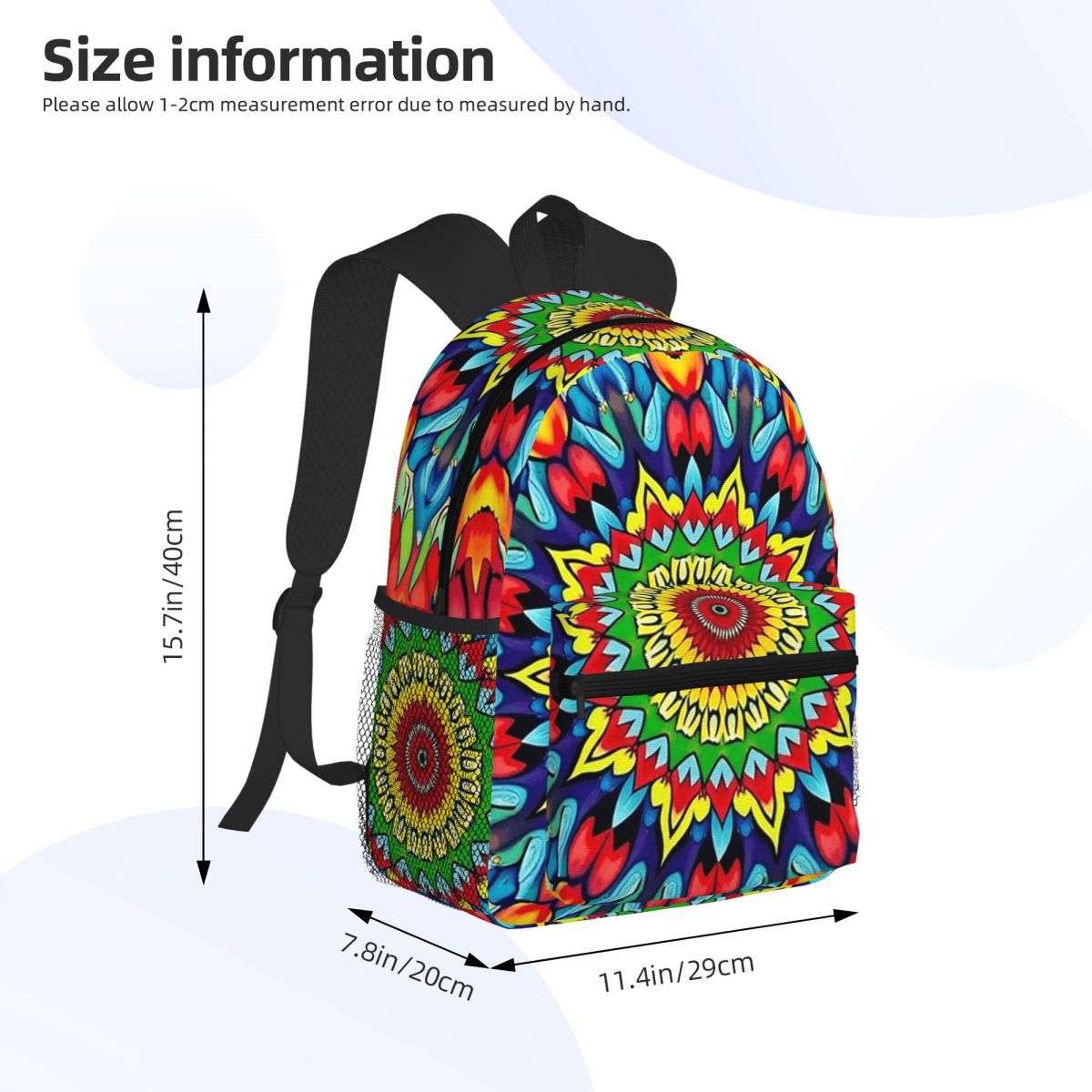 Vibrante Trippy Mandala Mochil - Men'S Fashion 1960S reseña y precio