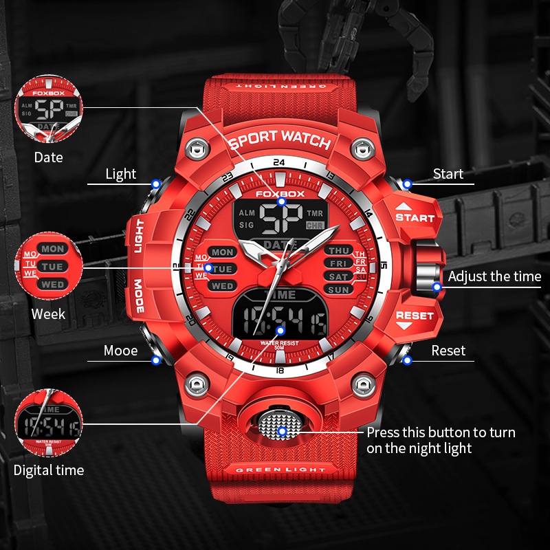 FOXBOX Reloj militar para homb - Men'S Fashion Zone reseña y precio