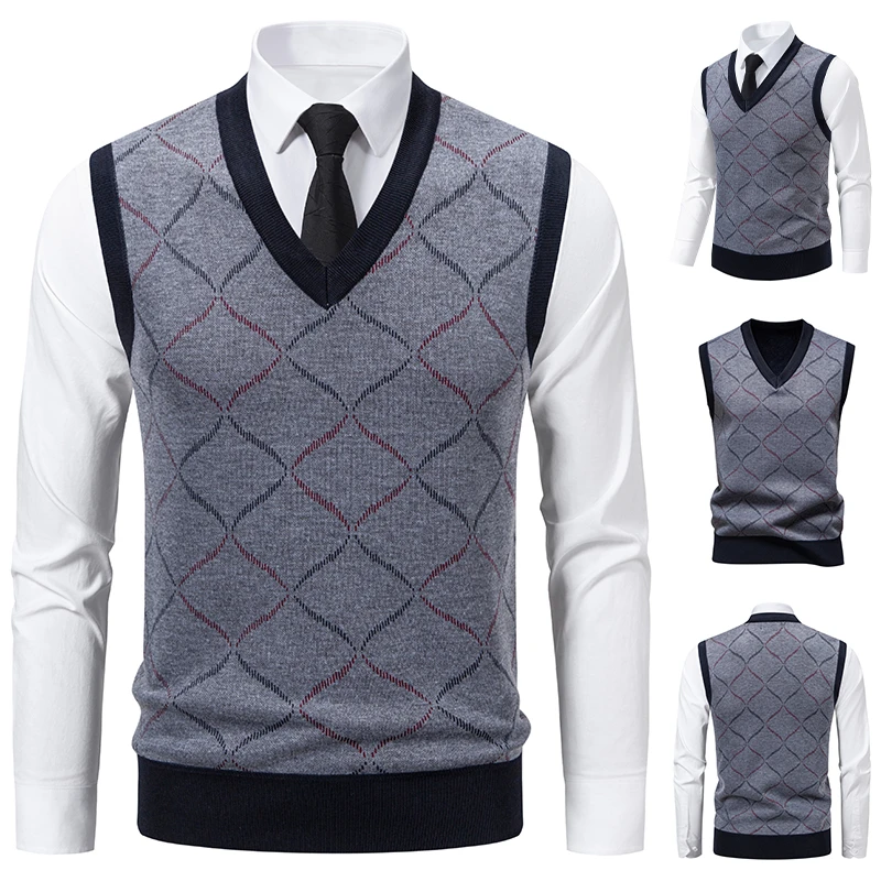 Suéter de Punto con Cuello en  - Men'S Fashion V Neck Sweater reseña y precio