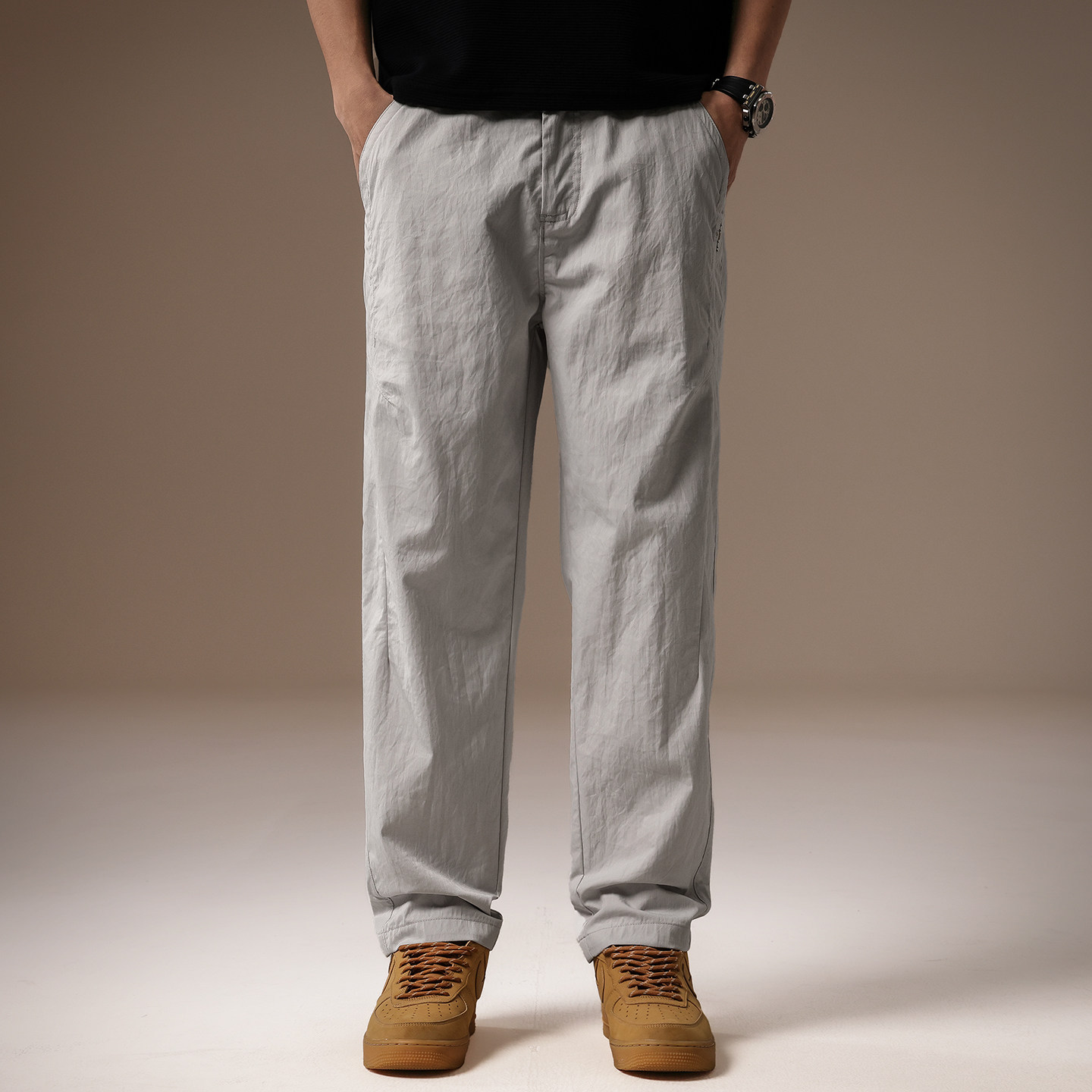 Pantalones rectos informales p - Men'S Fashion Khaki Pants reseña y precio