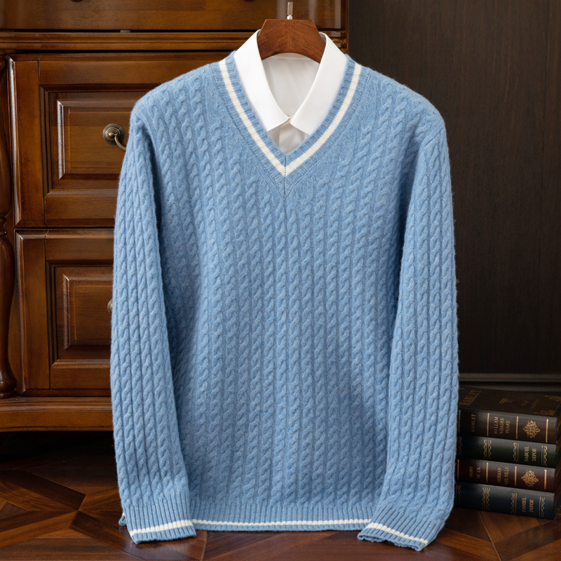 Suéter de cachemira 100% pura  - Men'S Fashion V Neck Sweater reseña y precio